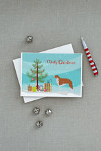Load image into Gallery viewer, Borzoi Russian Greyhound Merry Christmas Tree Greeting Cards -  Blank Note Cards – 8-Pack of Artist-Designed Cards with Envelopes
