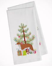 Load image into Gallery viewer, Borzoi Russian Greyhound Merry Christmas Tree Kitchen Towels – Set of 2 - Decorative &amp; Absorbent Cotton | BB2917WTKT