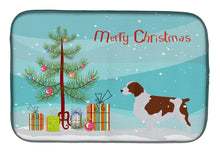 Load image into Gallery viewer, Welsh Springer Spaniel Merry Christmas Tree Dish Drying Mat – Absorbent, Artistic Kitchen Essentials BB2918DDM