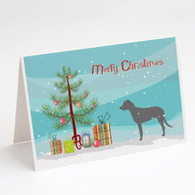 Load image into Gallery viewer, Irish Wolfhound Merry Christmas Tree Greeting Cards -  Blank Note Cards – 8-Pack of Artist-Designed Cards with Envelopes