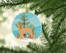 Load image into Gallery viewer, Afghan Hound Merry Christmas Tree Ornament - Round Ceramic Ornament – Artist-Designed Keepsake Decoration BB2924CO1