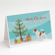 Load image into Gallery viewer, Jack Russell Terrier Merry Christmas Tree Greeting Cards -  Blank Note Cards – 8-Pack of Artist-Designed Cards with Envelopes