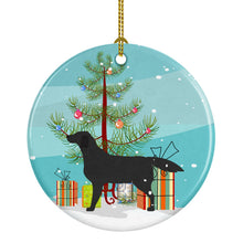 Load image into Gallery viewer, Black Labrador Retriever Merry Christmas Tree Ornament - Round Ceramic Ornament – Artist-Designed Keepsake Decoration BB2926CO1