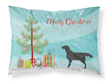 Load image into Gallery viewer, Black Labrador Retriever Merry Christmas Tree Fabric Standard Pillowcase – Artistic Decorative Front, White Back BB2926PILLOWCASE