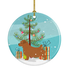 Load image into Gallery viewer, Norfolk Terrier Merry Christmas Tree Ornament - Round Ceramic Ornament – Artist-Designed Keepsake Decoration BB2927CO1