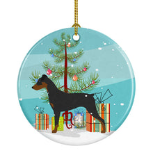 Load image into Gallery viewer, German Pinscher Merry Christmas Tree Ornament - Round Ceramic Ornament – Artist-Designed Keepsake Decoration BB2931CO1