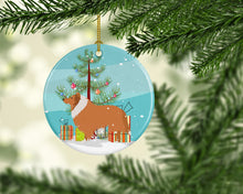 Load image into Gallery viewer, Collie Dog Merry Christmas Tree Ornament - Round Ceramic Ornament – Artist-Designed Keepsake Decoration BB2934CO1