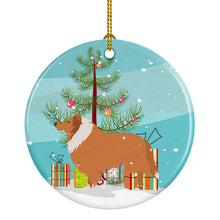 Load image into Gallery viewer, Collie Dog Merry Christmas Tree Ornament - Round Ceramic Ornament – Artist-Designed Keepsake Decoration BB2934CO1