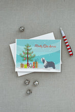 Load image into Gallery viewer, Bearded Collie Dog Merry Christmas Tree Greeting Cards -  Blank Note Cards – 8-Pack of Artist-Designed Cards with Envelopes