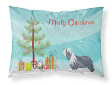 Load image into Gallery viewer, Bearded Collie Dog Merry Christmas Tree Fabric Standard Pillowcase – Artistic Decorative Front, White Back BB2935PILLOWCASE