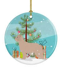 Load image into Gallery viewer, Pyrenean Shepherd Dog Merry Christmas Tree Ornament - Round Ceramic Ornament – Artist-Designed Keepsake Decoration BB2936CO1