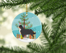 Load image into Gallery viewer, Bernese Mountain Dog Merry Christmas Tree Ornament - Round Ceramic Ornament – Artist-Designed Keepsake Decoration BB2937CO1