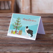 Load image into Gallery viewer, Black Border Collie Merry Christmas Tree Greeting Cards -  Blank Note Cards – 8-Pack of Artist-Designed Cards with Envelopes