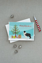 Load image into Gallery viewer, Black Border Collie Merry Christmas Tree Greeting Cards -  Blank Note Cards – 8-Pack of Artist-Designed Cards with Envelopes