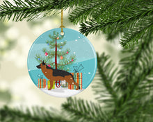 Load image into Gallery viewer, German Shepherd Merry Christmas Tree Ornament - Round Ceramic Ornament – Artist-Designed Keepsake Decoration BB2942CO1