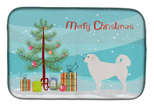 Load image into Gallery viewer, Polish Tatra Sheepdog Merry Christmas Tree Dish Drying Mat – Absorbent, Artistic Kitchen Essentials BB2945DDM