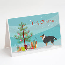Load image into Gallery viewer, Sheltie/Shetland Sheepdog Merry Christmas Tree Greeting Cards -  Blank Note Cards – 8-Pack of Artist-Designed Cards with Envelopes