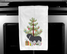 Load image into Gallery viewer, Polish Lowland Sheepdog Dog Merry Christmas Tree Kitchen Towels – Set of 2 - Decorative &amp; Absorbent Cotton | BB2950WTKT