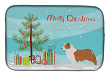 Load image into Gallery viewer, Australian Shepherd Dog Merry Christmas Tree Dish Drying Mat – Absorbent, Artistic Kitchen Essentials BB2951DDM