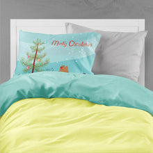 Load image into Gallery viewer, Yorkshire Terrier Yorkie Merry Christmas Tree Fabric Standard Pillowcase – Artistic Decorative Front, White Back BB2952PILLOWCASE