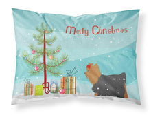 Load image into Gallery viewer, Yorkshire Terrier Yorkie Merry Christmas Tree Fabric Standard Pillowcase – Artistic Decorative Front, White Back BB2952PILLOWCASE