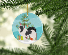 Load image into Gallery viewer, Japanese Chin Merry Christmas Tree Ornament - Round Ceramic Ornament – Artist-Designed Keepsake Decoration BB2955CO1