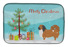 Load image into Gallery viewer, Pekingese Merry Christmas Tree Dish Drying Mat – Absorbent, Artistic Kitchen Essentials BB2956DDM