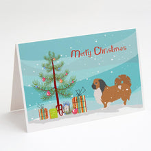 Load image into Gallery viewer, Pekingese Merry Christmas Tree Greeting Cards -  Blank Note Cards – 8-Pack of Artist-Designed Cards with Envelopes