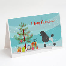 Load image into Gallery viewer, Poodle Merry Christmas Tree Greeting Cards -  Blank Note Cards – 8-Pack of Artist-Designed Cards with Envelopes