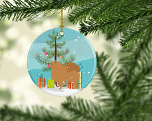 Load image into Gallery viewer, Pomeranian Merry Christmas Tree Ornament - Round Ceramic Ornament – Artist-Designed Keepsake Decoration BB2960CO1