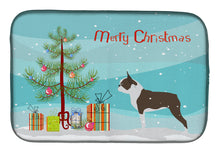 Load image into Gallery viewer, Boston Terrier Merry Christmas Tree Dish Drying Mat – Absorbent, Artistic Kitchen Essentials BB2962DDM
