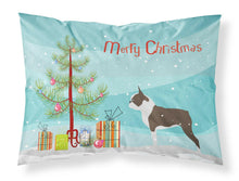 Load image into Gallery viewer, Boston Terrier Merry Christmas Tree Fabric Standard Pillowcase – Artistic Decorative Front, White Back BB2962PILLOWCASE