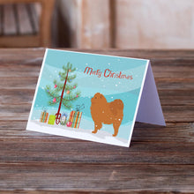 Load image into Gallery viewer, Chow Chow Merry Christmas Tree Greeting Cards -  Blank Note Cards – 8-Pack of Artist-Designed Cards with Envelopes