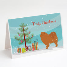 Load image into Gallery viewer, Chow Chow Merry Christmas Tree Greeting Cards -  Blank Note Cards – 8-Pack of Artist-Designed Cards with Envelopes
