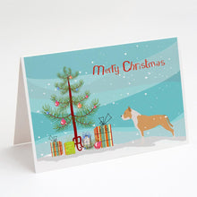 Load image into Gallery viewer, Staffordshire Bull Terrier Merry Christmas Tree Greeting Cards -  Blank Note Cards – 8-Pack of Artist-Designed Cards with Envelopes