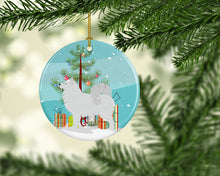 Load image into Gallery viewer, Samoyed Merry Christmas Tree Ornament - Round Ceramic Ornament – Artist-Designed Keepsake Decoration BB2977CO1