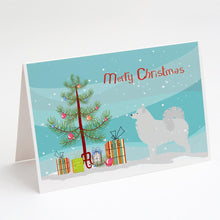 Load image into Gallery viewer, Samoyed Merry Christmas Tree Greeting Cards -  Blank Note Cards – 8-Pack of Artist-Designed Cards with Envelopes