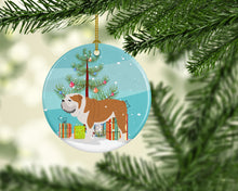 Load image into Gallery viewer, English Bulldog Merry Christmas Tree Ornament - Round Ceramic Ornament – Artist-Designed Keepsake Decoration BB2980CO1