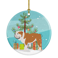 Load image into Gallery viewer, English Bulldog Merry Christmas Tree Ornament - Round Ceramic Ornament – Artist-Designed Keepsake Decoration BB2980CO1