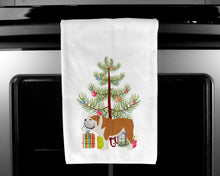 Load image into Gallery viewer, English Bulldog Merry Christmas Tree Kitchen Towels – Set of 2 - Decorative &amp; Absorbent Cotton | BB2980WTKT