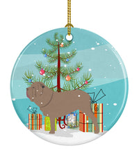 Load image into Gallery viewer, Neapolitan Mastiff Merry Christmas Tree Ornament - Round Ceramic Ornament – Artist-Designed Keepsake Decoration BB2983CO1
