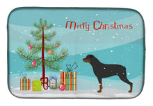Load image into Gallery viewer, Rottweiler Merry Christmas Tree Dish Drying Mat – Absorbent, Artistic Kitchen Essentials BB2984DDM