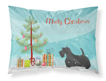 Load image into Gallery viewer, Scottish Terrier Merry Christmas Tree Fabric Standard Pillowcase – Artistic Decorative Front, White Back BB2987PILLOWCASE