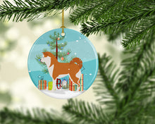 Load image into Gallery viewer, Akita Merry Christmas Tree Ornament - Round Ceramic Ornament – Artist-Designed Keepsake Decoration BB2990CO1