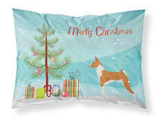Load image into Gallery viewer, Basenji Merry Christmas Tree Fabric Standard Pillowcase – Artistic Decorative Front, White Back BB2992PILLOWCASE