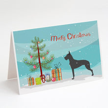 Load image into Gallery viewer, Great Dane Merry Christmas Tree Greeting Cards -  Blank Note Cards – 8-Pack of Artist-Designed Cards with Envelopes