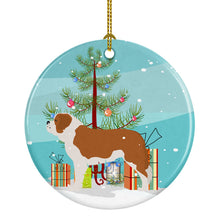 Load image into Gallery viewer, Saint Bernard Merry Christmas Tree Ornament - Round Ceramic Ornament – Artist-Designed Keepsake Decoration BB2994CO1