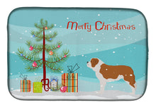 Load image into Gallery viewer, Saint Bernard Merry Christmas Tree Dish Drying Mat – Absorbent, Artistic Kitchen Essentials BB2994DDM
