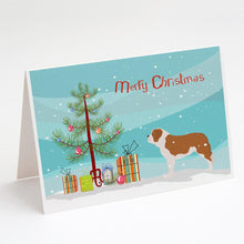 Load image into Gallery viewer, Saint Bernard Merry Christmas Tree Greeting Cards -  Blank Note Cards – 8-Pack of Artist-Designed Cards with Envelopes