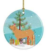 Load image into Gallery viewer, Fila Brasileiro Merry Christmas Tree Ornament - Round Ceramic Ornament – Artist-Designed Keepsake Decoration BB2997CO1